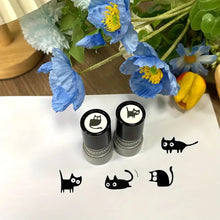 Load image into Gallery viewer, 4 Styles Cute Cartoon Stamps Lovely Small Black Cat Stamp DIY Scrapbooking Decoration Diary Collage Stationery

