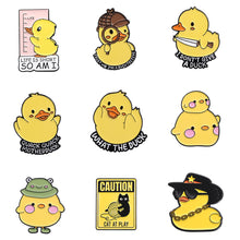 Load image into Gallery viewer, Cute Yellow Duck Enamel Pins Cartoon Cowboy Duck Lovely Animal Collection Brooches Lapel Badge Jewelry Gifts For Friends
