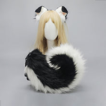 Load image into Gallery viewer, Furry Anime Dog Ear Headband Tail Cartoon Comic-Con Cosplay Accessories Plush Simulation Animal Ears Tail
