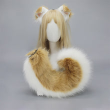 Load image into Gallery viewer, Furry Anime Dog Ear Headband Tail Cartoon Comic-Con Cosplay Accessories Plush Simulation Animal Ears Tail
