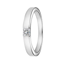 Load image into Gallery viewer, Sparkling Moissanite Couple Rings Set Classic S925 Sterling Silver Fixed Size Engagement Ring with Bow Gift Box
