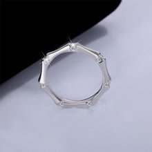 Load image into Gallery viewer, Luxury Bamboo Design Moissanite Ring S925 Sterling Silver Elegant Couple Rings for Wedding Engagement Minimalist Matching Rings
