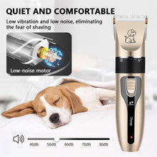 Load image into Gallery viewer, Pet Hair Clipper Set Cat/Dog Grooming Pet Trimmer for Animals with Comb Attachments for Thick Fur Claw Pedicure Artifact Rechargeable Shaver
