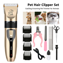 Load image into Gallery viewer, Pet Hair Clipper Set Cat/Dog Grooming Pet Trimmer for Animals with Comb Attachments for Thick Fur Claw Pedicure Artifact Rechargeable Shaver
