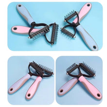 Load image into Gallery viewer, Pet Detangling Comb Dog Dematting Cat Grooming Brush Deshedding Tool Stainless Steel Anti-Slip Handle For Mats and Tangles Pet Cleaning Supplies
