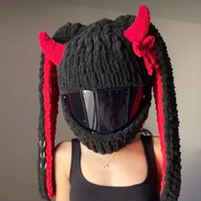 Load image into Gallery viewer, Motorcycle Helmet Covers Helmet Decorations Full Rabbit Plush Motocross Full Face Off Road Helmet Decoration Styling
