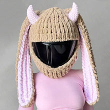 Load image into Gallery viewer, Motorcycle Helmet Covers Helmet Decorations Full Rabbit Plush Motocross Full Face Off Road Helmet Decoration Styling
