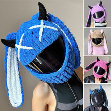 Load image into Gallery viewer, Motorcycle Helmet Covers Helmet Decorations Full Rabbit Plush Motocross Full Face Off Road Helmet Decoration Styling
