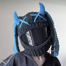 Load image into Gallery viewer, Motorcycle Helmet Covers Helmet Decorations Full Rabbit Plush Motocross Full Face Off Road Helmet Decoration Styling

