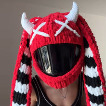 Load image into Gallery viewer, Universal Plush Motorcycle Helmet Cover for Full Rabbit Plush Helmet Covers for Christmas Gifts Motorcycle Helmet Decoration Styling

