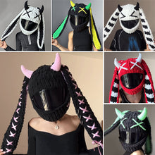Load image into Gallery viewer, Universal Plush Motorcycle Helmet Cover for Full Rabbit Plush Helmet Covers for Christmas Gifts Motorcycle Helmet Decoration Styling
