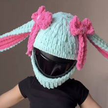 Load image into Gallery viewer, Motorcycle Helmet Covers Helmet Plush Bow Rabbit Ears Decorations Motocross Full Face Off Road Helmet Decoration Styling
