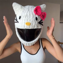 Load image into Gallery viewer, Motorcycle Helmet Covers Helmet Plush Bow Rabbit Ears Decorations Motocross Full Face Off Road Helmet Decoration Styling

