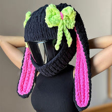 Load image into Gallery viewer, Motorcycle Helmet Covers Helmet Plush Bow Rabbit Ears Decorations Motocross Full Face Off Road Helmet Decoration Styling
