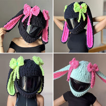 Load image into Gallery viewer, Motorcycle Helmet Covers Helmet Plush Bow Rabbit Ears Decorations Motocross Full Face Off Road Helmet Decoration Styling
