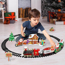 Load image into Gallery viewer, Animated Christmas Tree Train Hanging Electric Train Set Steam and Light Express Train Santa Claus Train Set Christmas Ornament Train
