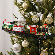 Load image into Gallery viewer, Animated Christmas Tree Train Hanging Electric Train Set Steam and Light Express Train Santa Claus Train Set Christmas Ornament Train
