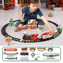 Load image into Gallery viewer, Animated Christmas Tree Train Hanging Electric Train Set Steam and Light Express Train Santa Claus Train Set Christmas Ornament Train

