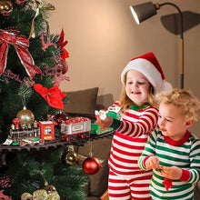 Load image into Gallery viewer, Animated Christmas Tree Train Hanging Electric Train Set Steam and Light Express Train Santa Claus Train Set Christmas Ornament Train
