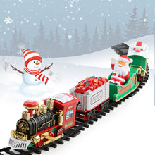 Load image into Gallery viewer, Animated Christmas Tree Train Hanging Electric Train Set Steam and Light Express Train Santa Claus Train Set Christmas Ornament Train
