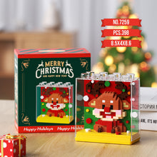 Load image into Gallery viewer, Christmas Building Blocks Acrylic Box Santa Claus Snowman Reindeer Compatible with Lego Brick Assembly Model Kit DIY Christmas Decor Educational Gift
