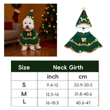 Load image into Gallery viewer, Christmas Dog Cape Festive Pet Cloak Adorable Christmas Role-Play Outfit Christmas Tree Attire Dog Dress Funny Pet Christmas Clothing
