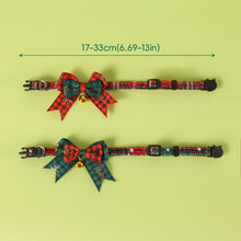 Load image into Gallery viewer, Christmas Cat Bell Collar Adjustable Soft Lucky Charm Vibrant Color Cat Jewelry Party Costume Kitten Collar Festive Holiday Pet Accessory
