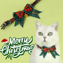 Load image into Gallery viewer, Christmas Cat Bell Collar Adjustable Soft Lucky Charm Vibrant Color Cat Jewelry Party Costume Kitten Collar Festive Holiday Pet Accessory
