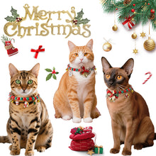 Load image into Gallery viewer, Christmas Cat Bell Collar Multicolor Lucky Charm Vibrant Color Cat Jewelry Party Costume Kitten Collar Festive Holiday Pet Accessory
