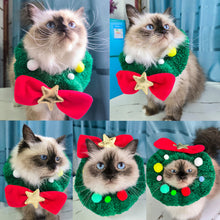 Load image into Gallery viewer, Christmas Pet Collar Cat Dog Costume Scarf Eye-catching Christmas Pet Item Party Wear Pet Photoshoot Christmas Props Pet Christmas Supplies
