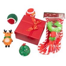 Load image into Gallery viewer, Dog Christmas Gift Box Pet Christmas Stocking Stuffers Durable Interactive Fun Dog Toy Assortment Pack Safe Rubber Chew Toys
