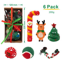 Load image into Gallery viewer, Dog Christmas Gift Box Pet Christmas Stocking Stuffers Durable Interactive Fun Dog Toy Assortment Pack Safe Rubber Chew Toys
