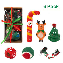 Load image into Gallery viewer, Dog Christmas Gift Box Pet Christmas Stocking Stuffers Durable Interactive Fun Dog Toy Assortment Pack Safe Rubber Chew Toys
