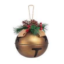 Load image into Gallery viewer, Large Vintage Christmas Bell Shabby Chic Christmas Ornament Jingle Bell Christmas Hanging Primitive Unique Christmas Gift Idea
