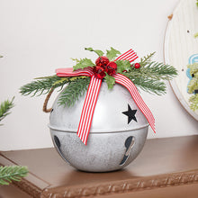 Load image into Gallery viewer, Large Vintage Christmas Bell Shabby Chic Christmas Ornament Jingle Bell Christmas Hanging Primitive Unique Christmas Gift Idea
