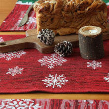 Load image into Gallery viewer, Seasonal Christmas Table Runner Cabinet Embroidered Snowman Linen Cotton Holiday Festive Atmosphere Festive Kitchen Table Setting Accessories
