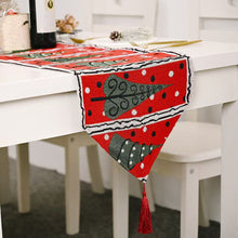 Load image into Gallery viewer, Seasonal Christmas Table Runner Cabinet Embroidered Snowman Linen Cotton Holiday Festive Atmosphere Festive Kitchen Table Setting Accessories
