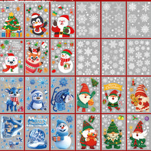 Load image into Gallery viewer, Christmas Static Cling Stickers Window Decals Santa Claus Scene Festive Window Decals Easy Apply No Residue Christmas Home Party Decor
