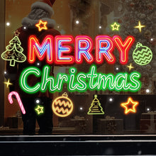 Load image into Gallery viewer, 2026 Christmas Static Cling Stickers Window Decals Santa Claus Scene Festive Window Decals Easy Apply No Residue Christmas Home Party Decor
