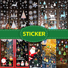 Load image into Gallery viewer, 2026 Christmas Static Cling Stickers Window Decals Santa Claus Scene Festive Window Decals Easy Apply No Residue Christmas Home Party Decor
