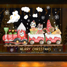 Load image into Gallery viewer, 2026 Christmas Static Cling Stickers Window Decals Santa Claus Scene Festive Window Decals Easy Apply No Residue Christmas Home Party Decor
