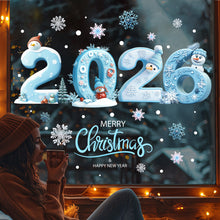 Load image into Gallery viewer, 2026 Christmas Static Cling Stickers Window Decals Santa Claus Scene Festive Window Decals Easy Apply No Residue Christmas Home Party Decor

