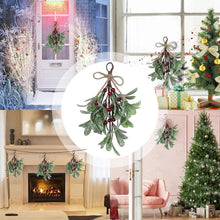 Load image into Gallery viewer, Christmas Artificial Mistletoe Bouquet Hanging Nordic Style Decorative Fake Vine Botanical Themed Christmas Holiday Fireplace Door Decor

