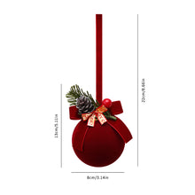 Load image into Gallery viewer, Christmas Tree Flocked Bell Decoration Red Scandinavian Christmas Bell with Ribbon Hanger Mantel Door Hanging Bell Ornament
