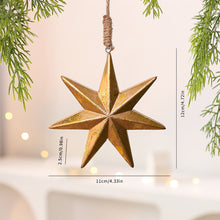 Load image into Gallery viewer, Christmas Tree Wood Ornaments Acorn Star Shape Hanging Rustic Christmas Ornaments Window Display Decor Christmas Crafts Gift Decor
