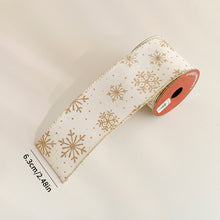 Load image into Gallery viewer, Shimmery Foil Christmas Ribbon Gold Elegant Satin Ribbon Gift Wrapping/Christmas Tree/Garland Decor Wrapping &amp; Crafting Decoration Ribbon
