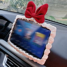 Load image into Gallery viewer, Car Screen Protector Frame with Bow Decor Dashboard Navigation Display Cover Border Touchscreen Protection Set
