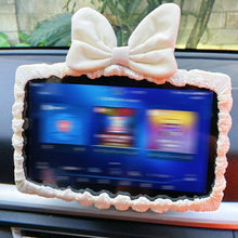 Load image into Gallery viewer, Car Screen Protector Frame with Bow Decor Dashboard Navigation Display Cover Border Touchscreen Protection Set
