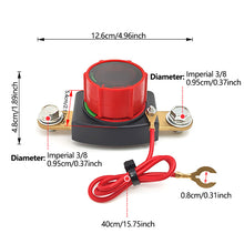 Load image into Gallery viewer, 12V 300A Brass Terminal Disconnect Switch Car Battery Power Switch with Voltage Display Battery Isolator Cut Off Switch
