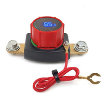 Load image into Gallery viewer, 12V 300A Brass Terminal Disconnect Switch Car Battery Power Switch with Voltage Display Battery Isolator Cut Off Switch
